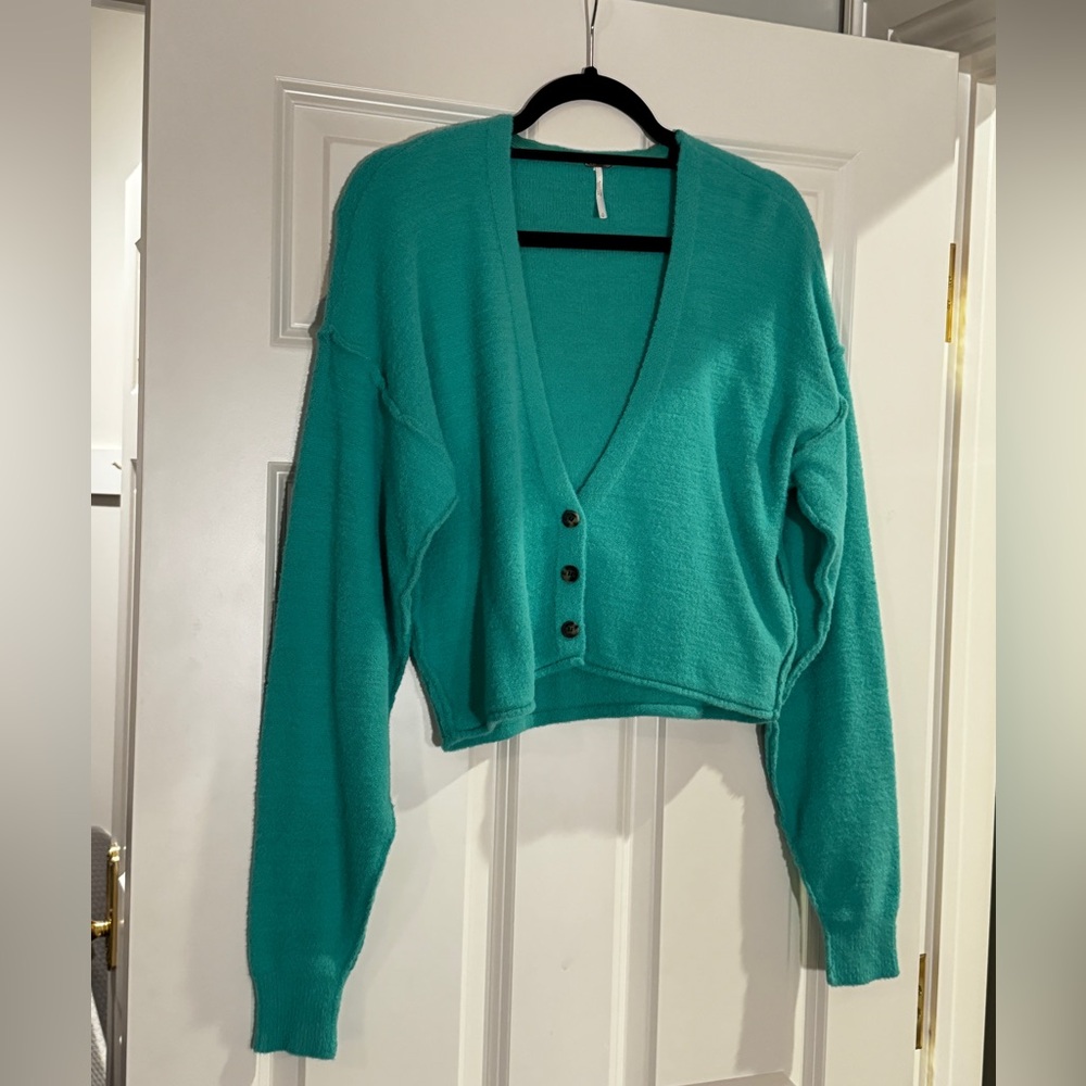 Free People Cybil Cardigan - Jade Green